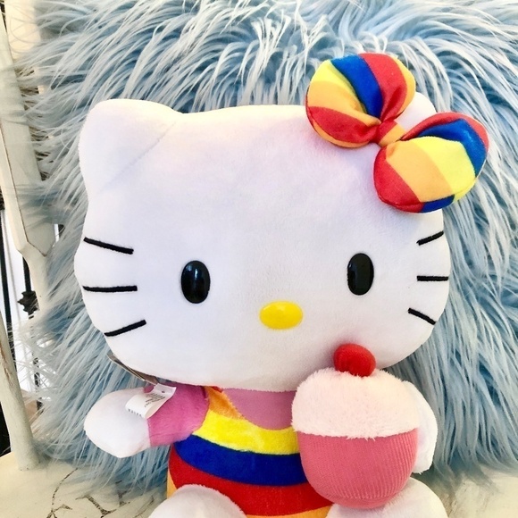 Hello Kitty, Rainbow, Cupcake, 2011, Ty, Beanie Buddy Plush, Very Nice Condition - Picture 2 of 13